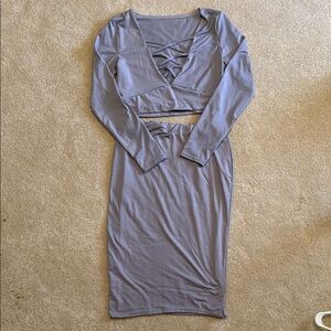 Stylish Gray Two-Piece Set